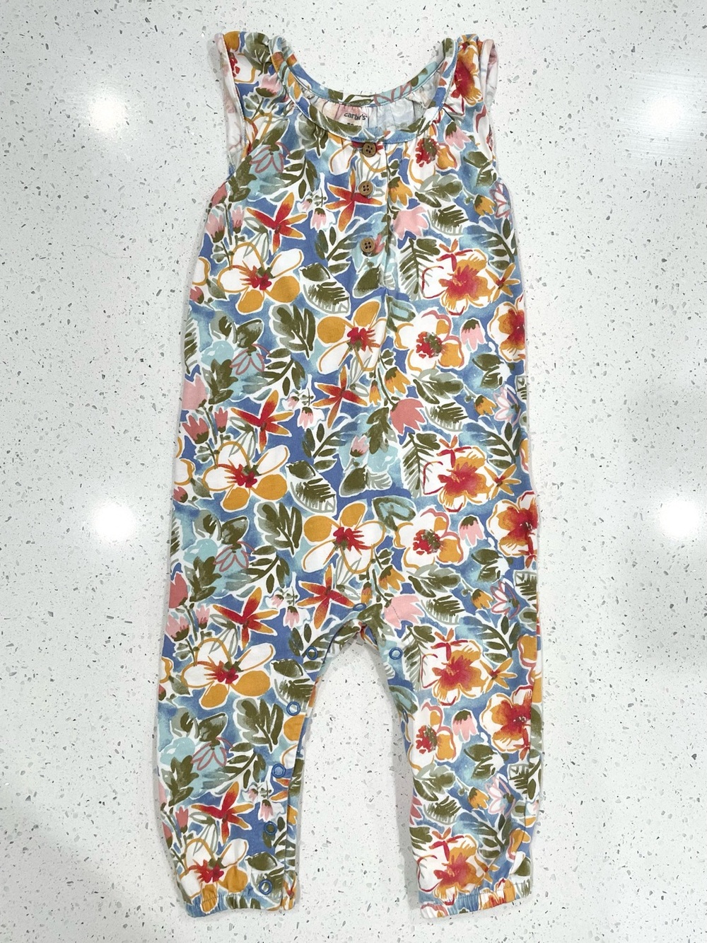 Carter’s Floral Sleeveless Kids Romper in Multicolor